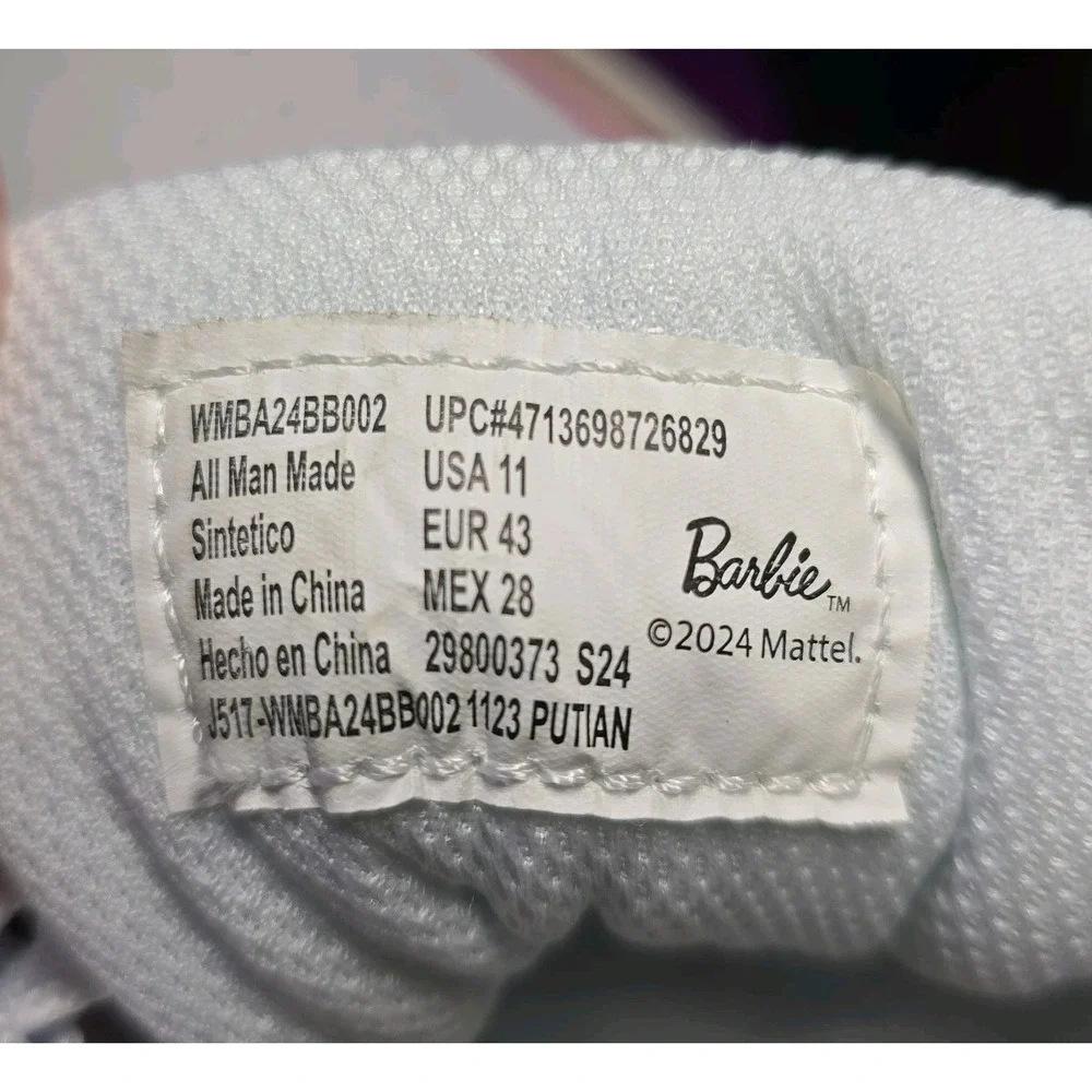 Barbie Retro Floral Sneakers Shoes Pink &‎ White Size 11 Women's 2000s Y2K Style
